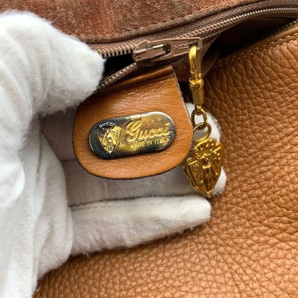 Gucci Vintage Leather Shoulder Bag GG Interlocking